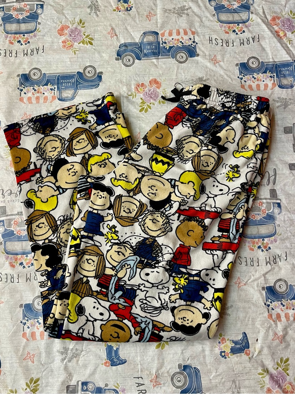 Peanuts Soft Plush Velour Sleep Pajama Bottom Lounge Pants XL